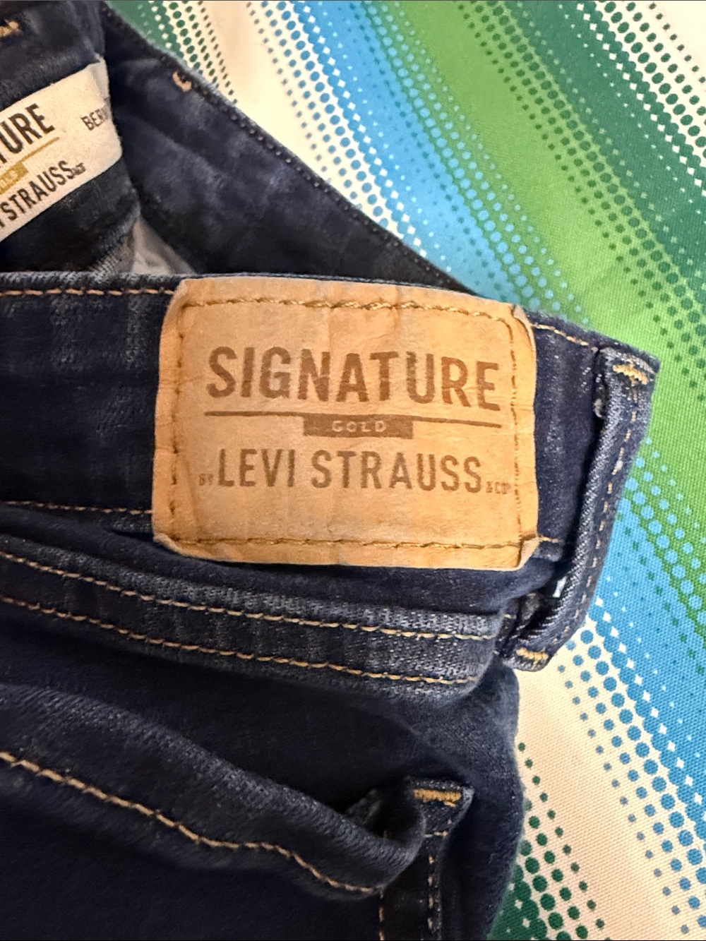 Levi's Dark Blue Rolled-Hem Denim Bermuda Shorts - Picture 5 of 5